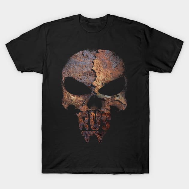 Rusty Skull Halloween T-Shirt by KewaleeTee